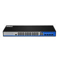 Potência 400 w SNMP 24 portas POE com 4 portas gigabit switch de rede de 250 metros